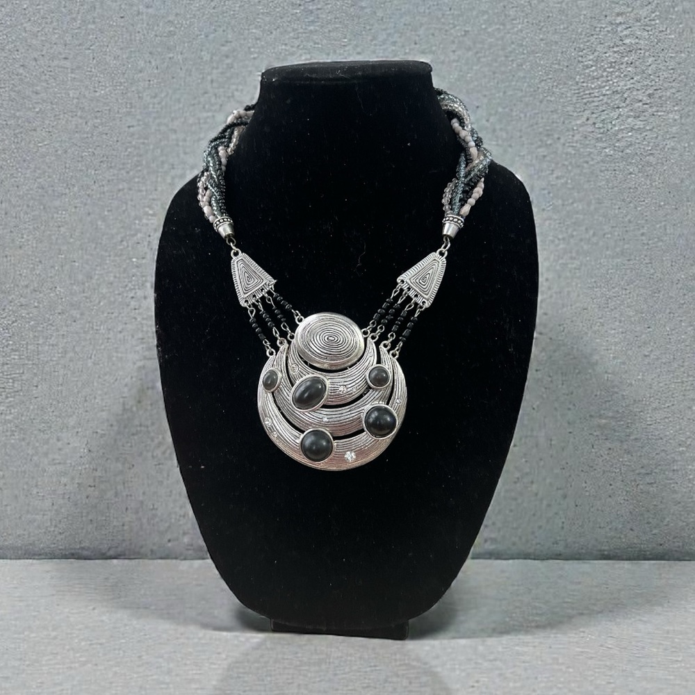 Fun Silver and Black Necklace